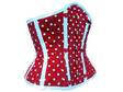 Red polka dot valentines corset with satin by DesertOrchid87